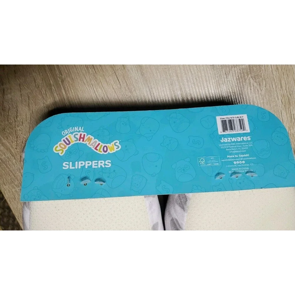 Squishmallows Spotted Cow Plush Slippers